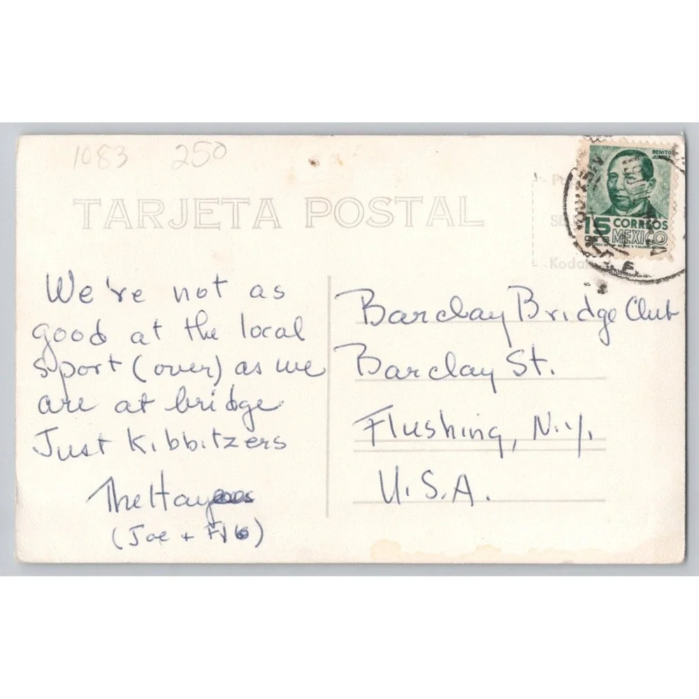 Mexico Bullfighting Matador Horseback Mailed‎ to Flushing New York c1950s RPPC
